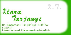 klara tarjanyi business card